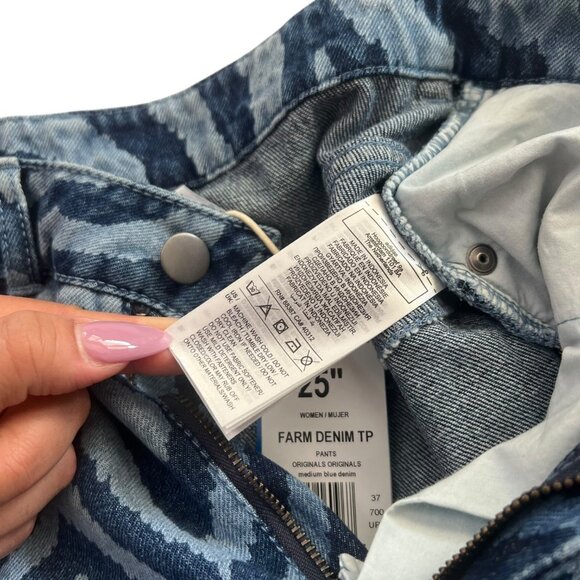 Adidas x Farm Rio Womens Wide Leg Track Pants Jeans 25 Baggy Loose Streetwear - Picture 8 of 15